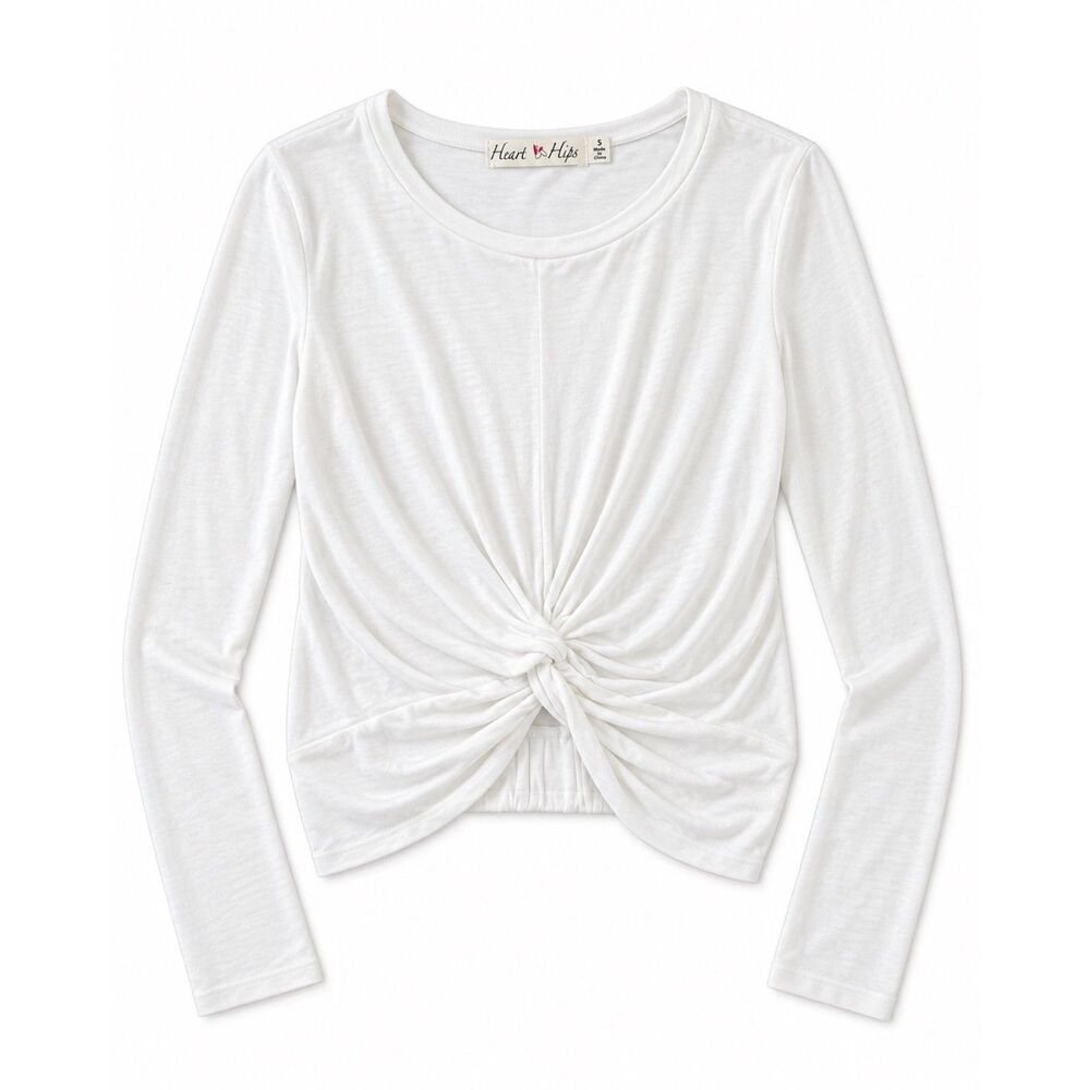Heart & Hips Longsleeve ruched tie up shirt